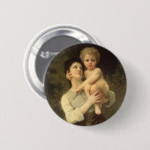 Broer en Zus van William Adolphe Bouguereau Ronde Button 5,7 Cm (Voorkant /achterkant)