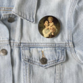 Broer en Zus van William Adolphe Bouguereau Ronde Button 5,7 Cm (In situ)