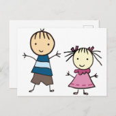 Broer en zuster briefkaart (Voorkant / Achterkant)