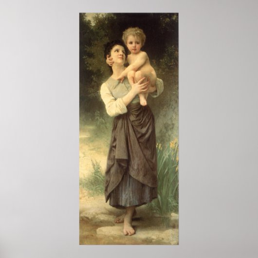 Broer en zuster van William Adolphe Bouguereau Poster (Voorkant)
