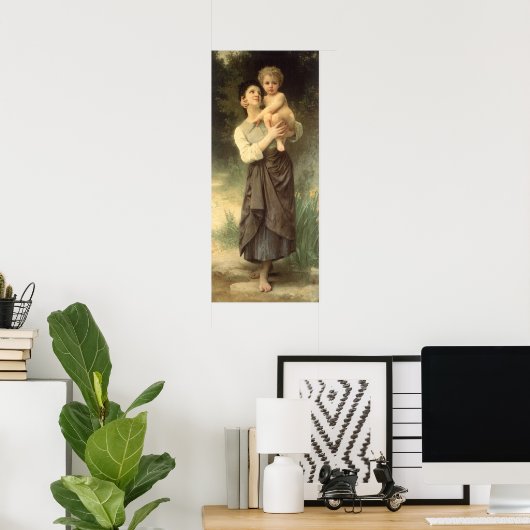 Broer en zuster van William Adolphe Bouguereau Poster (Thuiskantoor)