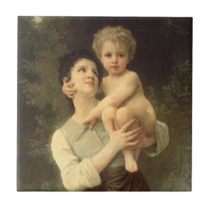 Broer en zuster van William Adolphe Bouguereau Tegeltje