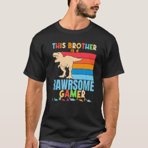 Broer Gamer Dinosaur Video Game Big Trex Bro T-shirt
