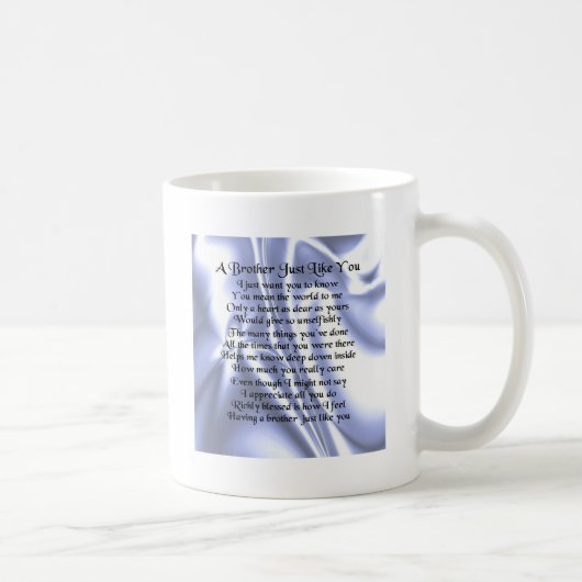 Broer gedicht - Blauwe zijde Koffiemok (Rechts)
