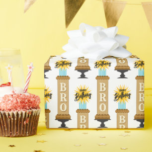 Broer Hoge Chocolade Verjaardagstaart Cadeaupapier
