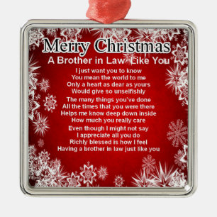 Broer in rechtengedicht - kerstontwerp metalen ornament