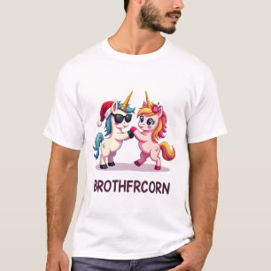 Broer-Mais Eenhoorn Matching Familie Pyjama Kerstm T-shirt