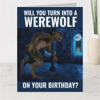 BROER OF GUY FRIEND FUNNY WEREWOLF BIRTHDAY KAART