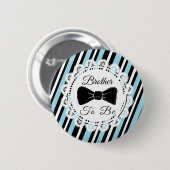 Broer om blauwe Button van Bowtie-Baby shower te z (Voorkant /achterkant)