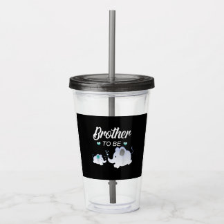 Broer om olifant Baby shower cadeau voor jongen Acryl Drinkbeker