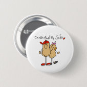 Broer over mijn zuster ronde button 5,7 cm (Voorkant /achterkant)