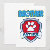 Broer Patrouille T-shirt - Hond Moeder Vader Grapp Aankondiging (Voorkant / Achterkant)