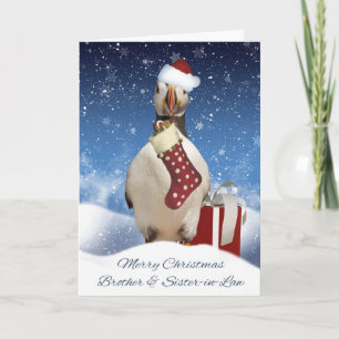 Broer & schoonzus Puffin Kerstgroet Feestdagen Kaart