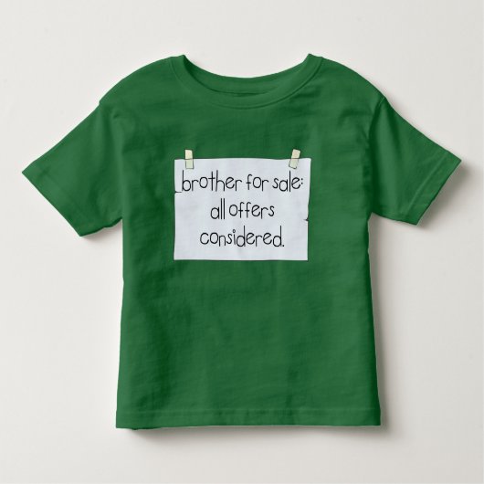 Broer te koop kinder shirts (Voorkant)