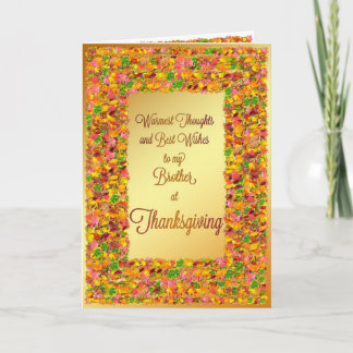 Broer, Thanksgiving, valbladeren Feestdagen Kaart