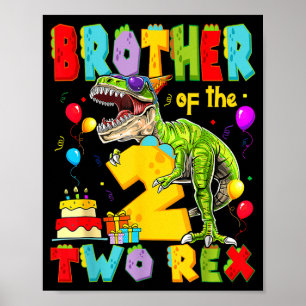 Broer Two Rex 2de verjaardag illustratie Poster