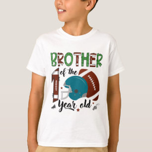 Broer van de 1 jaar oude voetballer 1e verjaardag t-shirt