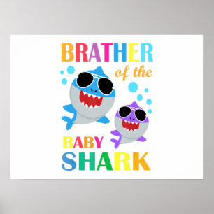 Broer van de Baby haaiendag Kinder cadeautjes Poster