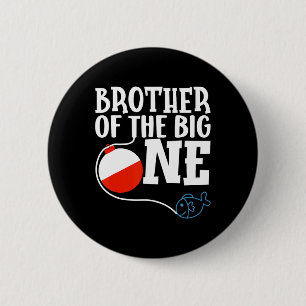 Broer van de Big One Vist eerste verjaardag Ronde Button 5,7 Cm