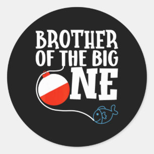 Broer van de Big One Vist eerste verjaardag Ronde Sticker