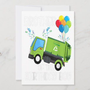 Broer van de 'Birthday Boy Garbage Truck Gift' Feestdagenkaart