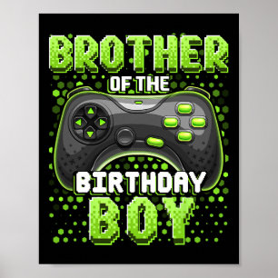 Broer van de Birthday Boy Matching Video Game Bi Poster