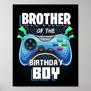 Broer van de Birthday Boy Matching Video Game Bi Poster