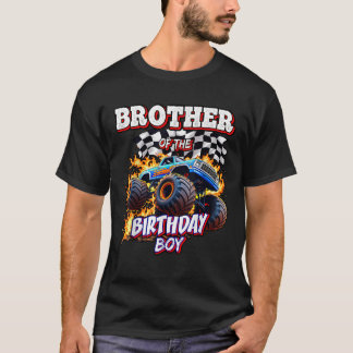 Broer van de Birthday Boy Monster Truck Birthday T-shirt