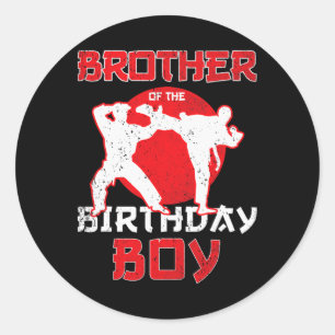Broer van de Birthday Karate Taekwondo Boy Marti Ronde Sticker