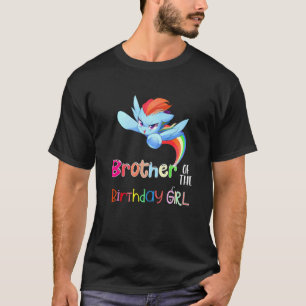 Broer van de Birthday Princess Girl Unicorn Rain T-shirt
