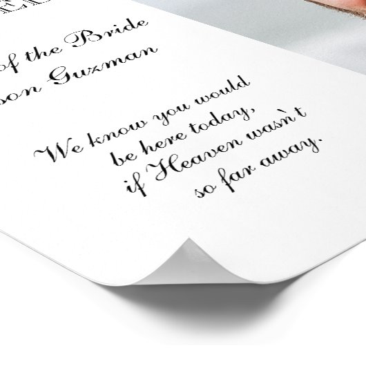 Broer van de Bride met foto-Memorial Wedding Poster (Hoek)