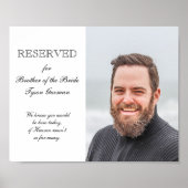 Broer van de Bride met foto-Memorial Wedding Poster (Voorkant)