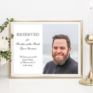 Broer van de Bride met foto-Memorial Wedding Poster