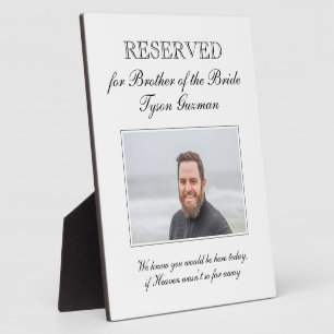 Broer van de Bride Photo Memorial Seat Wedding Fotoplaat