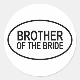 Broer van de bruid bruiloft Oval Ronde Sticker