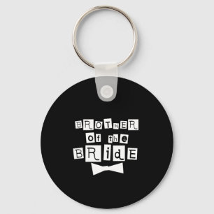 Broer van de Bruid Wit op Zwart Sleutelhanger