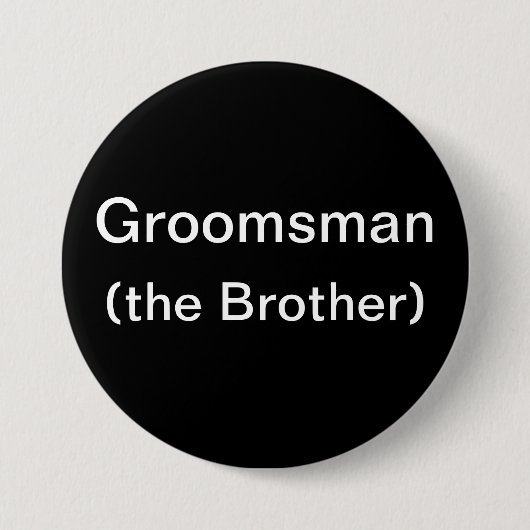 Broer van de Groom Ronde Button 7,6 Cm (Voorkant)