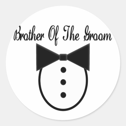Broer van de Groom Ronde Sticker (Voorkant)