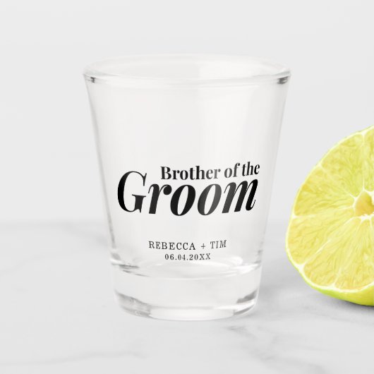 Broer van de Groom Wedding Favor Shot Glas (Voorkant)