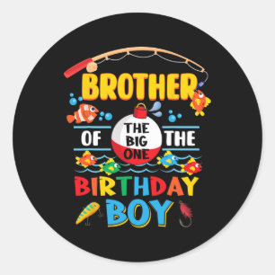 Broer van de grote Vist eerste verjaardag van Oish Ronde Sticker