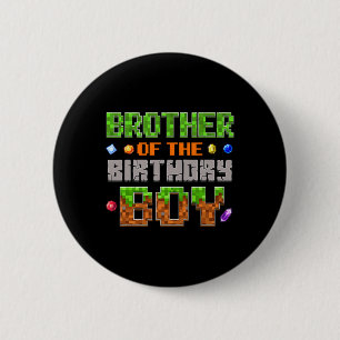 Broer van de Jarige Jongen Feest Video Speler Pixe Ronde Button 5,7 Cm