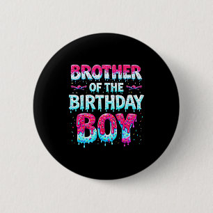 Broer Van De Jarige Jongen Ijs Baseball Fam Ronde Button 5,7 Cm