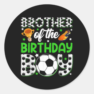 Broer van de jarige jongen Voetbalfeest Familie Ronde Sticker