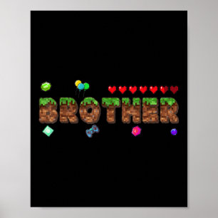 Broer van de jarige pixel spel matching Fa Poster