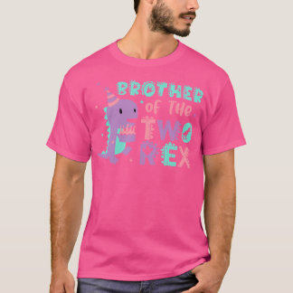 Broer van de twee Rex-verjaardagsdinosaurusfamilie T-shirt