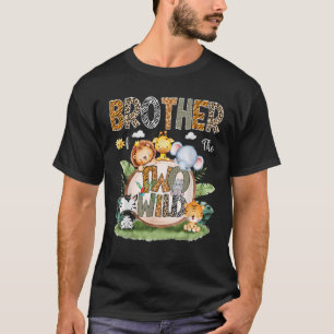 Broer van de twee wilde 2e verjaardag safari dier t-shirt