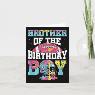 Broer van de verjaardag Boy Game Day Football Drip Kaart