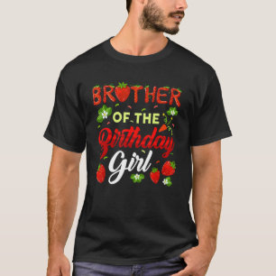 Broer van de verjaardag meisje aardbei familie mat t-shirt