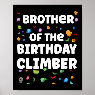 Broer van de verjaardags klimmer bijpassende famil poster