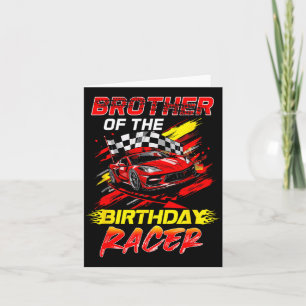 Broer van de verjaardagsracer race auto feestje kaart